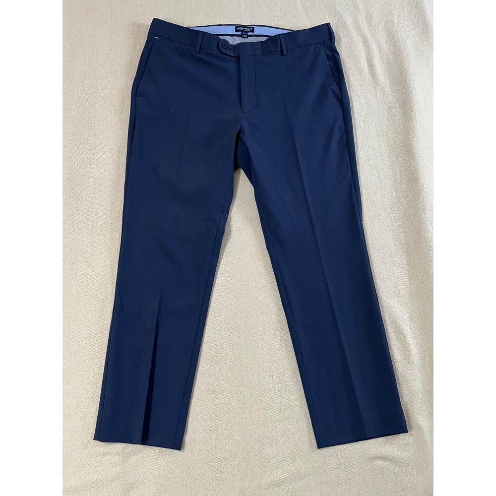 Peter Millar Crown Crafted Pants Men's 35/30(28) Navy Blue Performance Golf EUC
